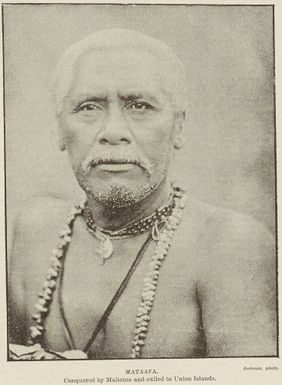 Mata'afa, conquered by Malietoa and exiled to Union islands