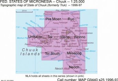 Topographic map of State of Chuuk (formerly Truk), Federated States of Micronesia / produced by the United States Geological Survey