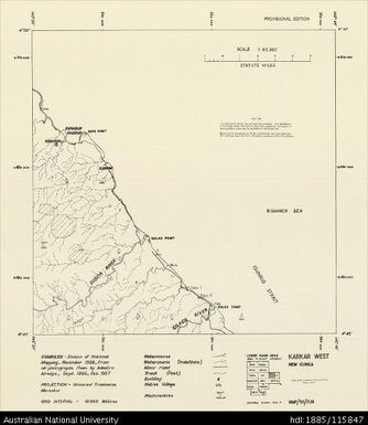 Papua New Guinea, Lower Ramu Area, Karkar West, Provisional map, Sheet NMP-58-038, 1958, 1:63 360