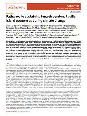 Pathways to sustaining tuna-dependent Pacific Island economies during climate change