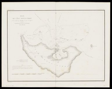 Plan de l'ille Tonga-Tabou [map]. Leve et drefse par M E Paris, Enseigne de vaisseau. Expedition de la Corvette de S.M. l'Astrolabe, Avril et Mai 1827