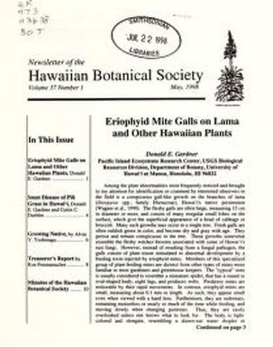 Newsletter - Hawaiian Botanical Society