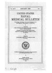 United States Naval Medical Bulletin Vol. 26, Nos. 1-4, 1928