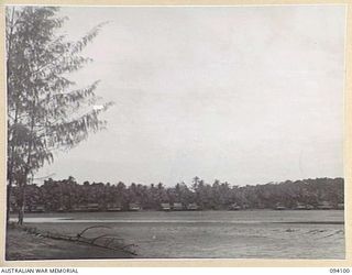 GARARA, NEW GUINEA, 1945-06-28. GARARA VILLAGE VIEWED FROM KILLETIN BEACH