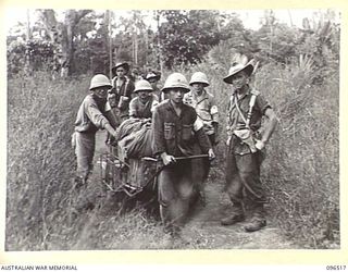 RABAUL, NEW BRITAIN, 1945-09-11. JAPANESE PERSONNEL ARRIVING AT B COMPANY AREA OF 29/46 INFANTRY BATTALION AROUND TUNNEL HILL ROAD. THE UNIT PERFORMED SECURITY DUTIES IN THIS AREA DURING THE EARLY ..