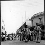 Medalists from the South Pacific Games at Noumea lead procession down Rue Higginson