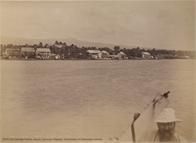 2617 - Apia-Samoa-From the Sea, Matafele Village, Apia. German DHPG firm, Deutsche Handels Und Plantagen Gesellschaft stores