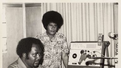Radio broadcasters in the PNG studio