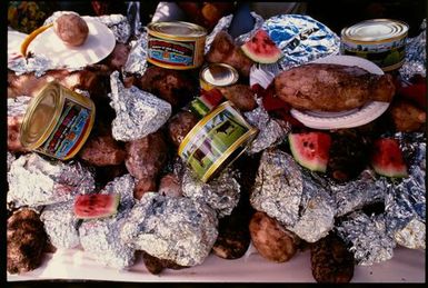 A pile of food, Niue