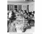 Commodore George A. Seitz's dinner party on Kwajalein Atoll, probably August 1947