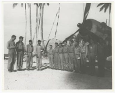 [Marine Corps pilots at decoration ceremony, Vella Lavella, Solomon Islands]