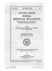 United States Naval Medical Bulletin Vol. 32, Nos. 1-4, 1934