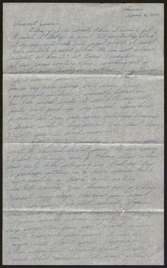 [Letter from Walter Patrick to Mary Jean Ross - April 3, 1944]