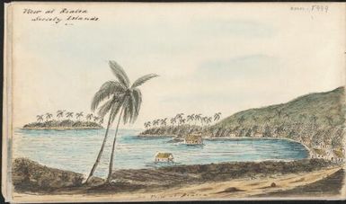 View at Riatea [i.e. Raiatea] Society Islands, ca. 1850