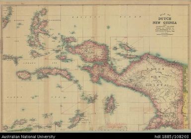 Indonesia, Papua, Map of Dutch New Guinea and Adjoining Islands, 1:1 900 800