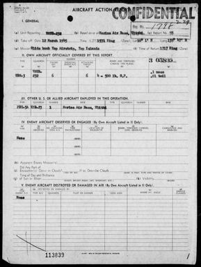 VMTB-232 - ACA rep #55 â Glide bombing Yap Airstrip, Yap Is, Carolines on 3/12/45