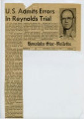 US Admits Errors in Reynolds Trial