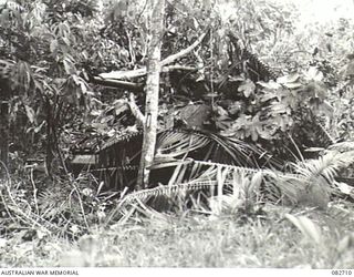 MADANG, NEW GUINEA. 1944-10-12. A SHERMAN M4A2 MEDIUM TANK FROM THE HQ 4 ARMOURED BRIGADE