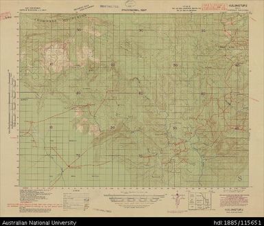 Papua New Guinea, Northeast New Guinea, Kulungtufu, Provisional map, Sheet B55/11, 3673, 1943, 1:63 360