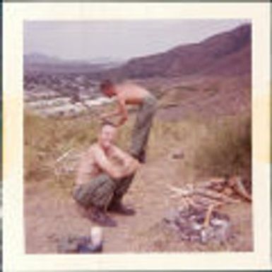 Two soldiers, Anders and McMahan, Bellows AFB, Hawaii 1965