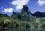 French Polynesia, view of Mou'a Puta on Moorea Island