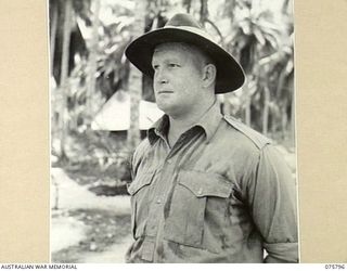 SIAR-NAGADA, NEW GUINEA. 1944-09-08. QX36054 WARRANT OFFICER 1, N.E. BALDWIN, REGIMENTAL SERGEANT MAJOR, 61ST INFANTRY BATTALION, "THE QUEENSLAND CAMERON HIGHLANDERS"