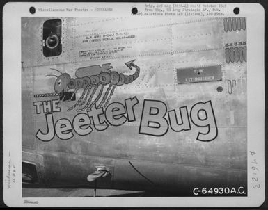 The Consolidated B-24 Liberator "The Jeeter Bug" Of The 11Th Bomb Group, Guam, Marianas Islands, 4 May 1945. (U.S. Air Force Number C64930AC)
