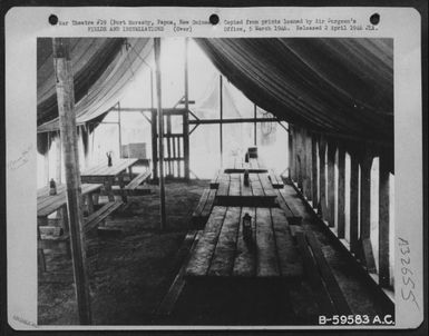 Screened Enlisted Men'S Portable Mess Hall Of The 36Th Service Group, Port Moresby, Papua, New Guinea, February 1943. (U.S. Air Force Number B59583AC)