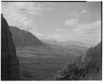 View toward rock formations through canyon, Hawaii, 1928