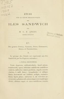 Étude sur la faune malacologique des iles Sandwich