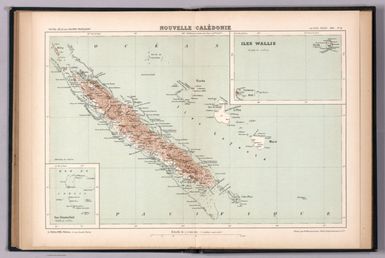 Nouvelle Calédonie. Nouvel atlas des colonies Françaises par Paul Pelet, 1889, No 18. A. Challamel, Éditeur, 5 rue Jacob, Paris. Gravé par R. Hausermann, Paris, Imp. Lemercier et Cie.