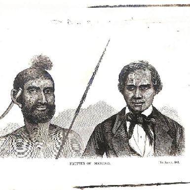 Photo of 'Natives of Mangaia: A London Missionary Society Pastor and a Mangaian native'