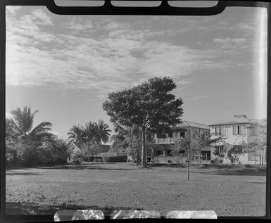 Open grassy area in front of buildings, Lautoka, Fiji