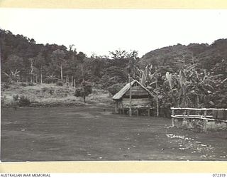 MENARI, NEW GUINEA. 1944-04-05. THE TRAIL FROM MENARI SIGNAL STATION LEADING TOWARDS MENARI VILLAGE. THE STATION IS OPERATED BY THE 23RD LINE SECTION, 18TH LINES OF COMMUNICATION SIGNALS