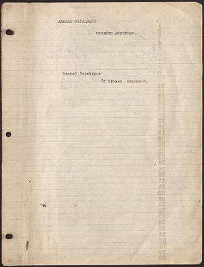 Mammal catalogue of Richard Archbold