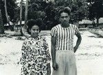 A New Caledonian (craftsman) missionary with his wife, in the New Hebrides