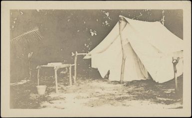 Surveyor's tent, Fiji, May 1929