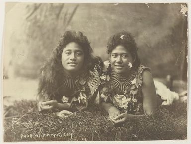 Two leaf-clad women