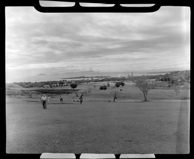 View of the golf course and the sea and islands beyond, Lautoka, Fiji