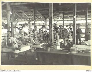 SOUTH ALEXISHAFEN, NEW GUINEA. 1944-08-08. SOME OF THE PATIENTS IN THE MEDICAL WARD OF THE 111TH CASUALTY CLEARING STATION