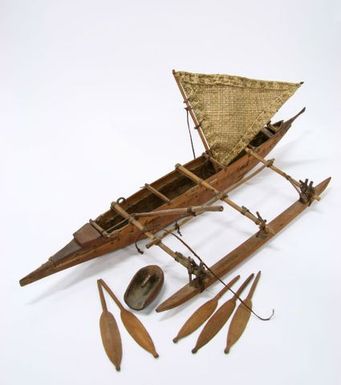 Model vaka (outrigger sailing canoe)