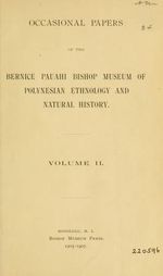 Occasional papers of Bernice P. Bishop Museum