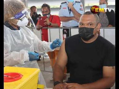 PM Marape Receives COVID-19 Jab