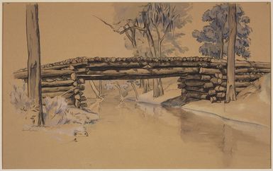 Barns-Graham, Allan, 1906-2006 :Bridge built by New Zealand engineers, New Caledonia. 1939