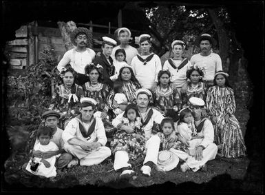 Group of people with naval personnel