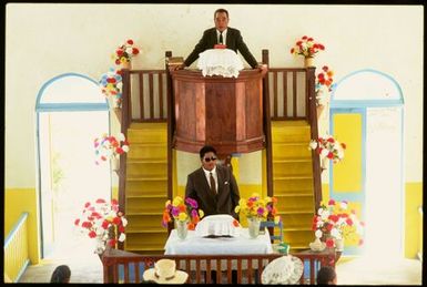 Tepania Puroku and John Napara, Cook Islands Christian Church, Manihiki, Cook Islands