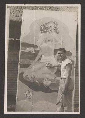 [Man with Pin-Up Painting, #3]