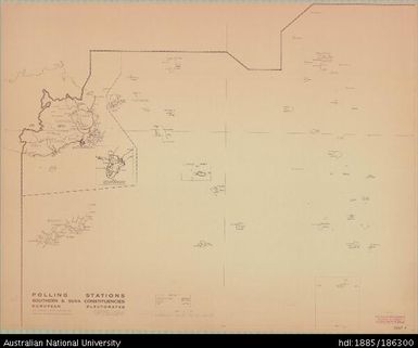 Fiji, Polling Stations Southern & Suva Constituencies European Electorate, Administration, Sheet 4, 1962, 1:506 880