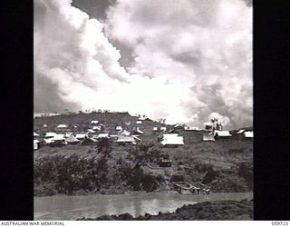 DONADABU, NEW GUINEA. 1943-11-03. LOOKING ACROSS THE LALOKI RIVER TOWARDS THE CAMPSITE OF THE 25TH AUSTRALIAN INFANTRY BATTALION
