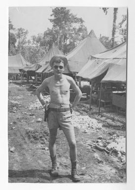 [2nd Lieutenant William T. Calhoun at Officers' Quarters]